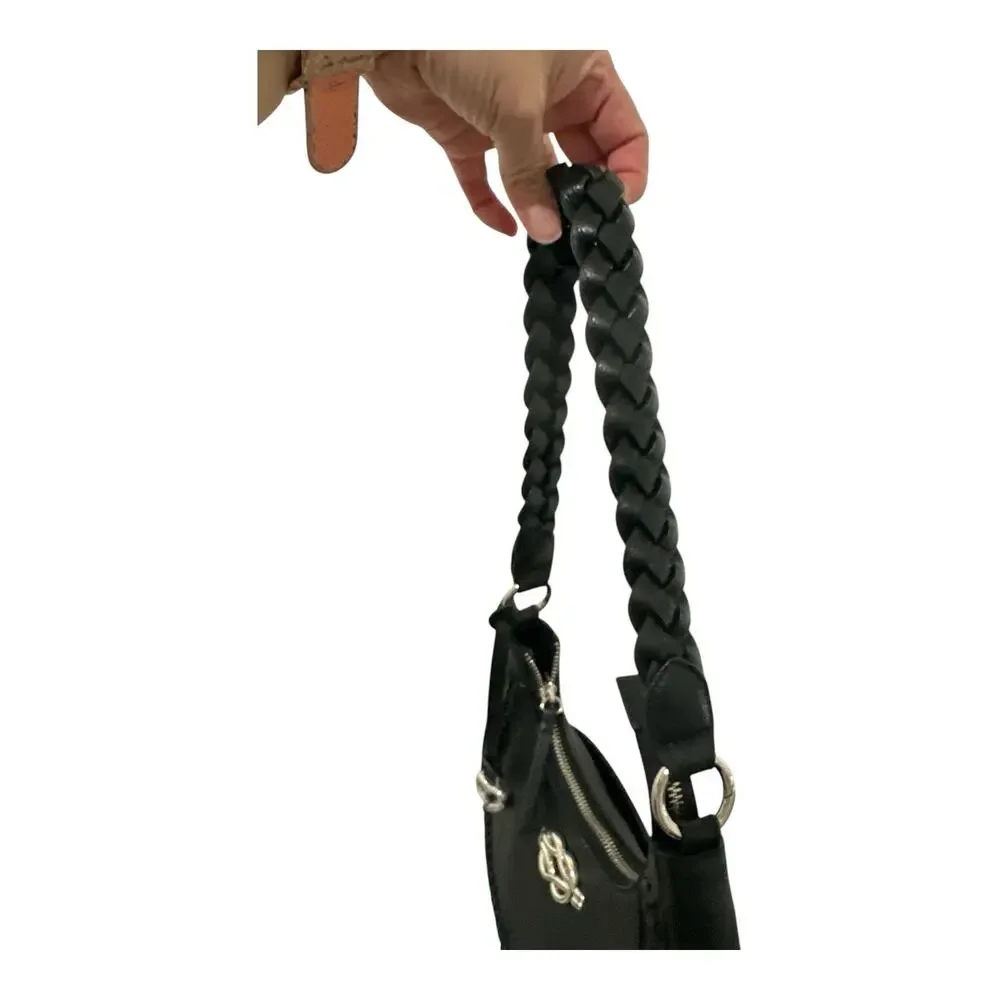 Brighton Black Leather Finn Convertible Shoulderbag Interlok Harmony Hobo (EUC)